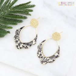Clous d'oreilles JOSEPHINE " Black Ink " - Bibop et Lula
