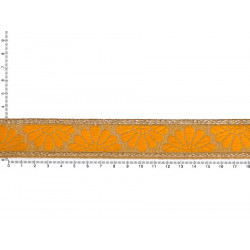 Galon indien doré, brodé Fleurs jaunes - Bibop et Lula