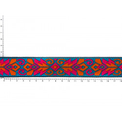 Ruban galon bleu turquoise rose et jaune - Bibop et Lula