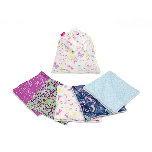 Lot de Lingettes lavables Papillons