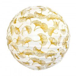 Lampion tissu boule japonaise rond Ginkgo Or - Bibop et Lula