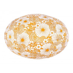 Lampion tissu boule japonaise ovale Bouquet Jaune - Bibop et Lula