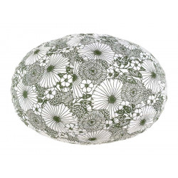 Lampion tissu boule japonaise ovale Bouquet Vert - Bibop et Lula