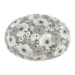 Lampion tissu boule japonaise ovale Bouquet Jaune - Bibop et Lula