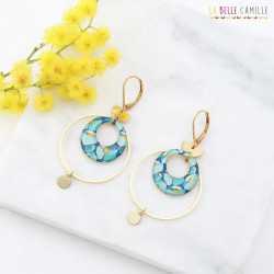 CHLOE boucles d'oreilles Coquelicot Bleu - Bibop et Lula