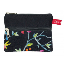 Petit porte-monnaie deux compartiments Black bird - Bibop et Lula