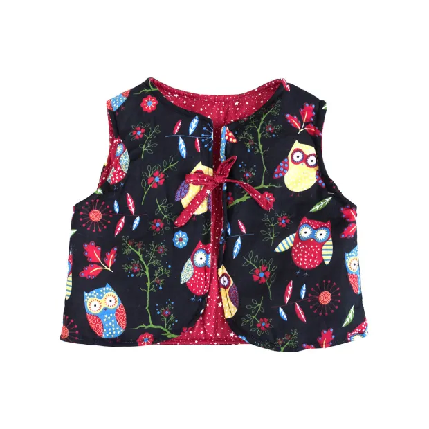 Gilet réversible Hiboux