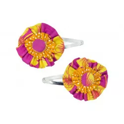 Duo de barrettes Coquelicots-jaunes - Bibop et Lula