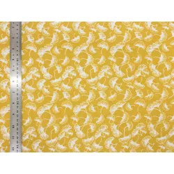 Tissu coton Ginkgo jaune - Bibop et Lula
