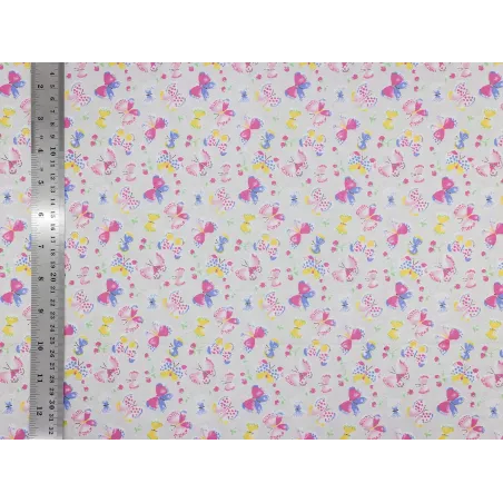 Tissu coton Papillons pastels
