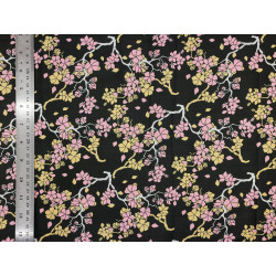 Tissu coton Sakura black - Bibop et Lula