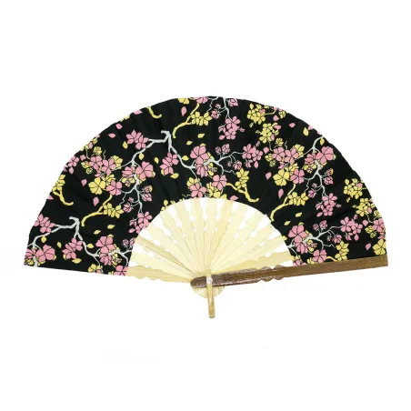 Tissu coton Sakura black