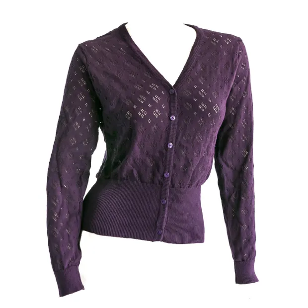 Gilet col V Prune