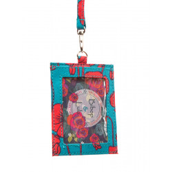 Porte badge tour de cou transparent Coquelicots - Bibop et Lula