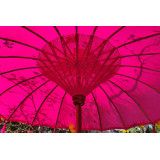 Parasol balinais toile coton rose - Bibop et Lula