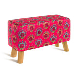 Banc tissu imprimé rose et fleurs - Bibop et Lula