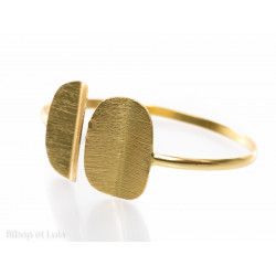 Bracelet, jonc laiton doré ajustable - Bibop et Lula