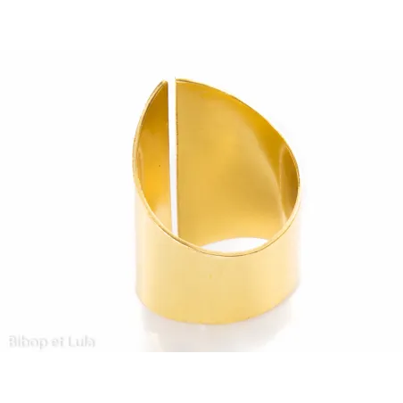Bague anneau large laiton doré fendu