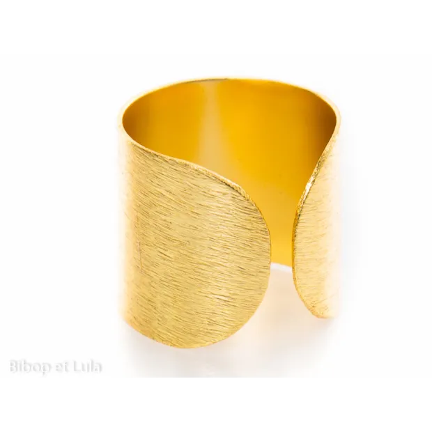 Bague anneau large laiton doré