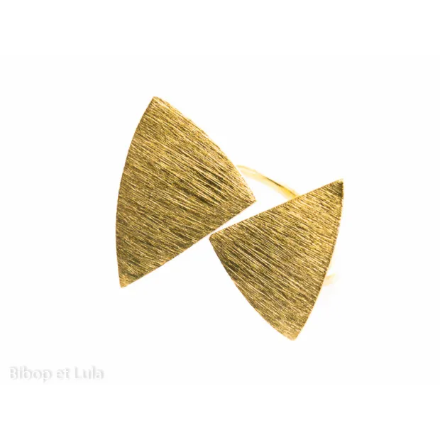 Bague jonc laiton triangles