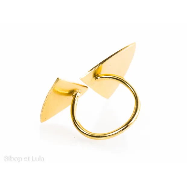 Bague jonc laiton triangles