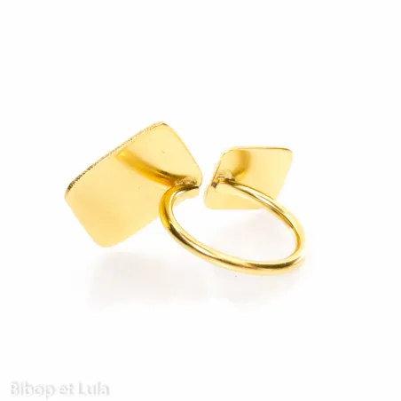 Bague jonc laiton doré carrés