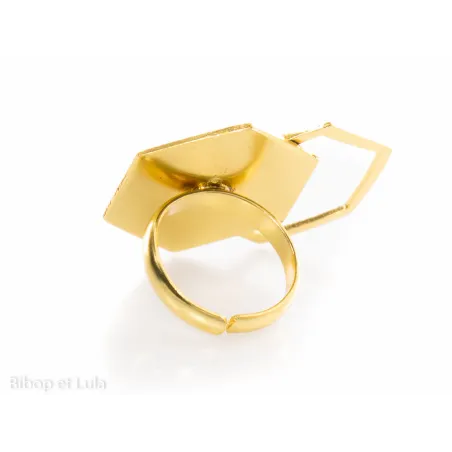 Bague laiton doré hexagones