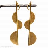 Boucles d'oreilles, clous laiton anneaux et perle - Bibop et Lula