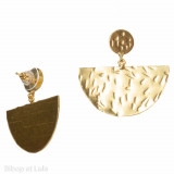 Boucles d'oreilles, clous laiton doré piqué demi-lunes - Bibop et Lula