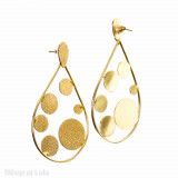 Boucles d'oreilles, clous laiton longue goutte - Bibop et Lula