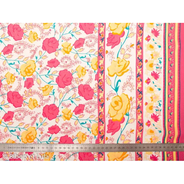 Tissu viscose Rose
