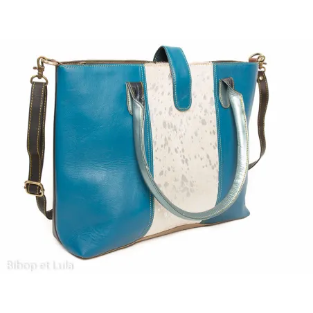 Sac à main en cuir recyclé Azur