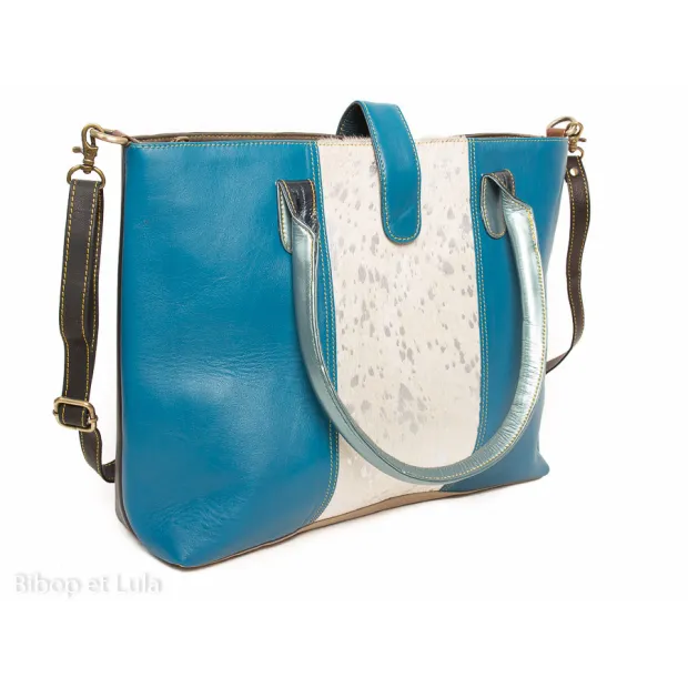 Sac à main en cuir recyclé Azur