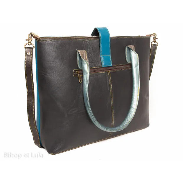 Sac à main en cuir recyclé Azur