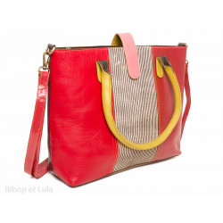 Sac à main en cuir recyclé Rouge - Bibop et Lula
