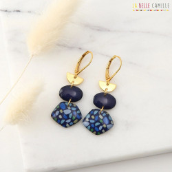 SELMA boucles d'oreilles "Terrazzo Bleu" - Bibop et Lula