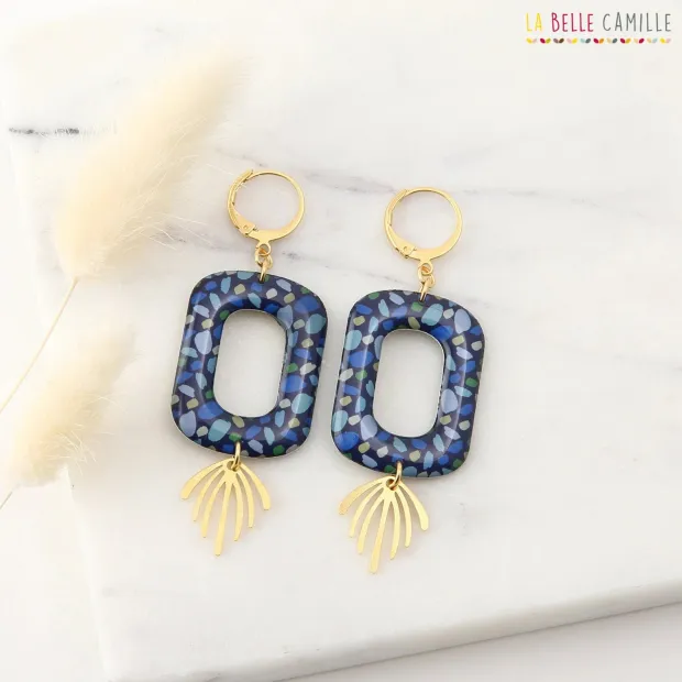 MAXIME boucles d'oreilles "Terrazzo Bleu"