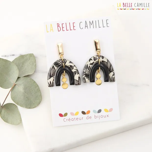 MADDIE boucles d'oreilles "Black Ink"