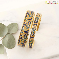 Manchette, bracelet "Jungle Jaune" - Bibop et Lula
