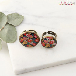 Bague, résine "Bouquet Vintage" - Bibop et Lula