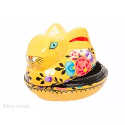 Petite boite peinte à la main Lapin jaune fleurie - Bibop et Lula