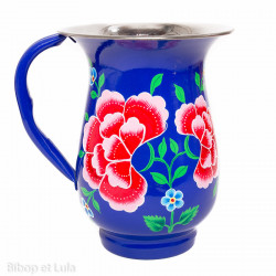 Carafe inox peinte à la main Edira bleu électrique - Bibop et Lula
