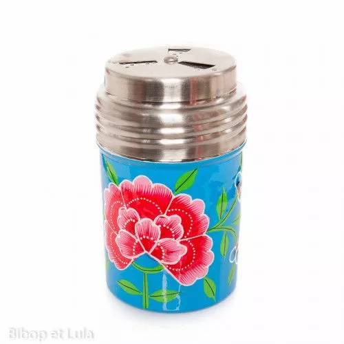 Saupoudreuse inox peinte à la main Edira blue - Bibop et Lula