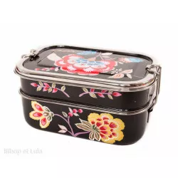 Boite bento / lunch box inox peinte à la main Daya noire - Bibop et Lula