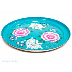 Plateau rond Mala turquoise - Bibop et Lula