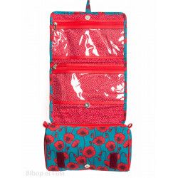 Trousse de toilette à suspendre Coquelicot rouge - Bibop et Lula