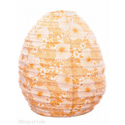 Lampion tissu boule japonaise ruche Bouquet jaune