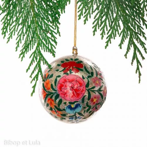 Boule de Noël Sanjay argent - Bibop et Lula