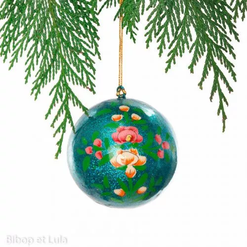 Boule de Noël Sanjay turquoise - Bibop et Lula