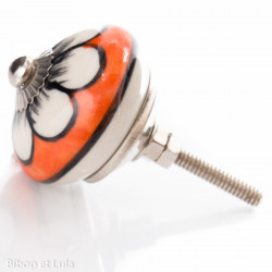 Bouton de meuble céramique Orange Anémone - Bibop et Lula